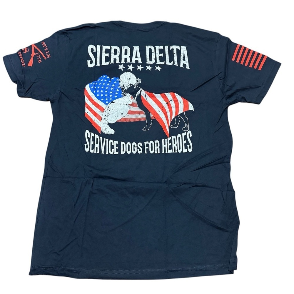 Grunt Style Sierra Delta Service Dogs for Heroes T-Shirt Navy Blue